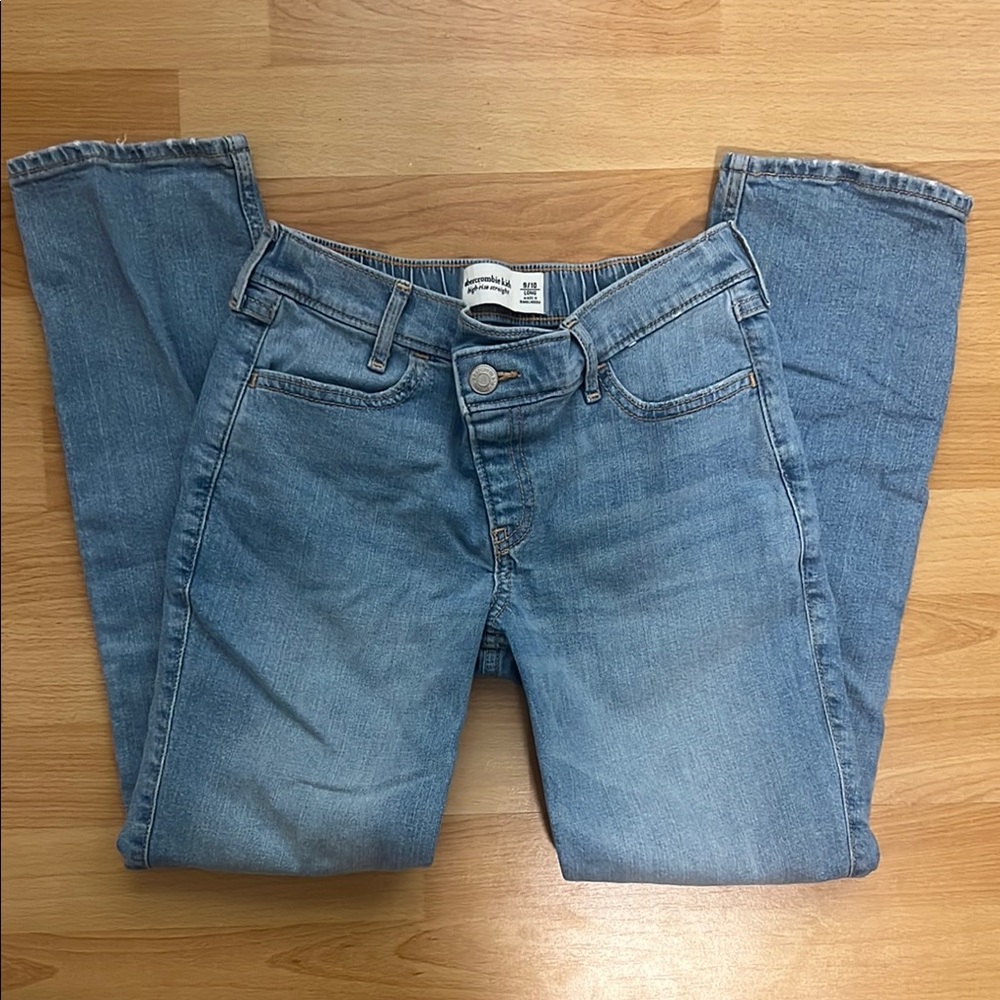 Girls High Rise Straight Jeans